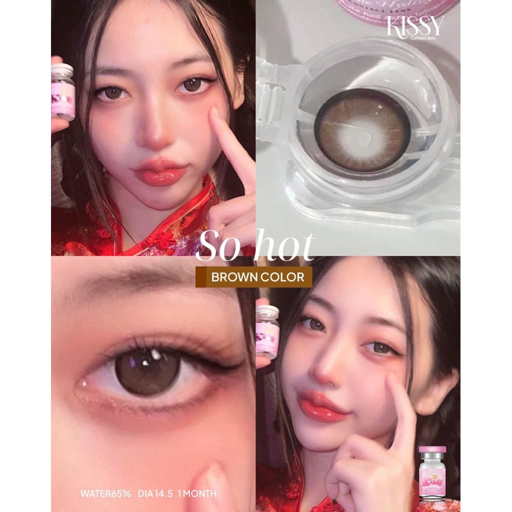 So hot gray black brown gray kissylens คอนเเทคเลนส์ค่าอมน้ำสูง Bigeye บิ๊กอาย คอนแทคเลนส์มีเลขจดแจ้งถูกต้อง รูปที่ 4