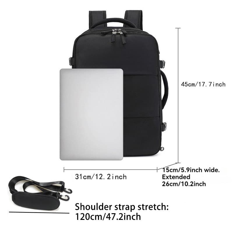 40L กระเป๋าเป้เดินทาง กระเป๋าเป้กันน้ำ ขยายขนาดได้ กระเป๋าใส่แล็ปท็อปขนาด 16 นิ้ว รูปที่ 3