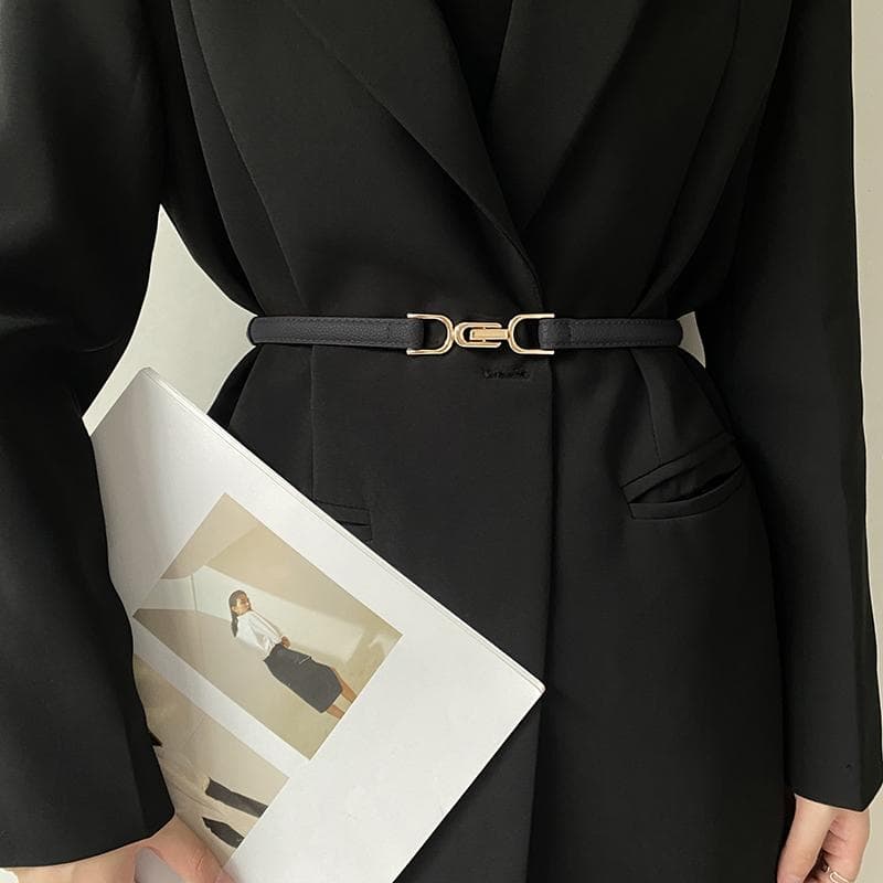 !! ผู้หญิงปรับยืด PU อเนกประสงค์เอวเข็มขัดกระชับสัดส่วนเอว Cincher ชุด แฟชั่นทันสมัย วินเทจ หัวเหล็ก รูปที่ 4