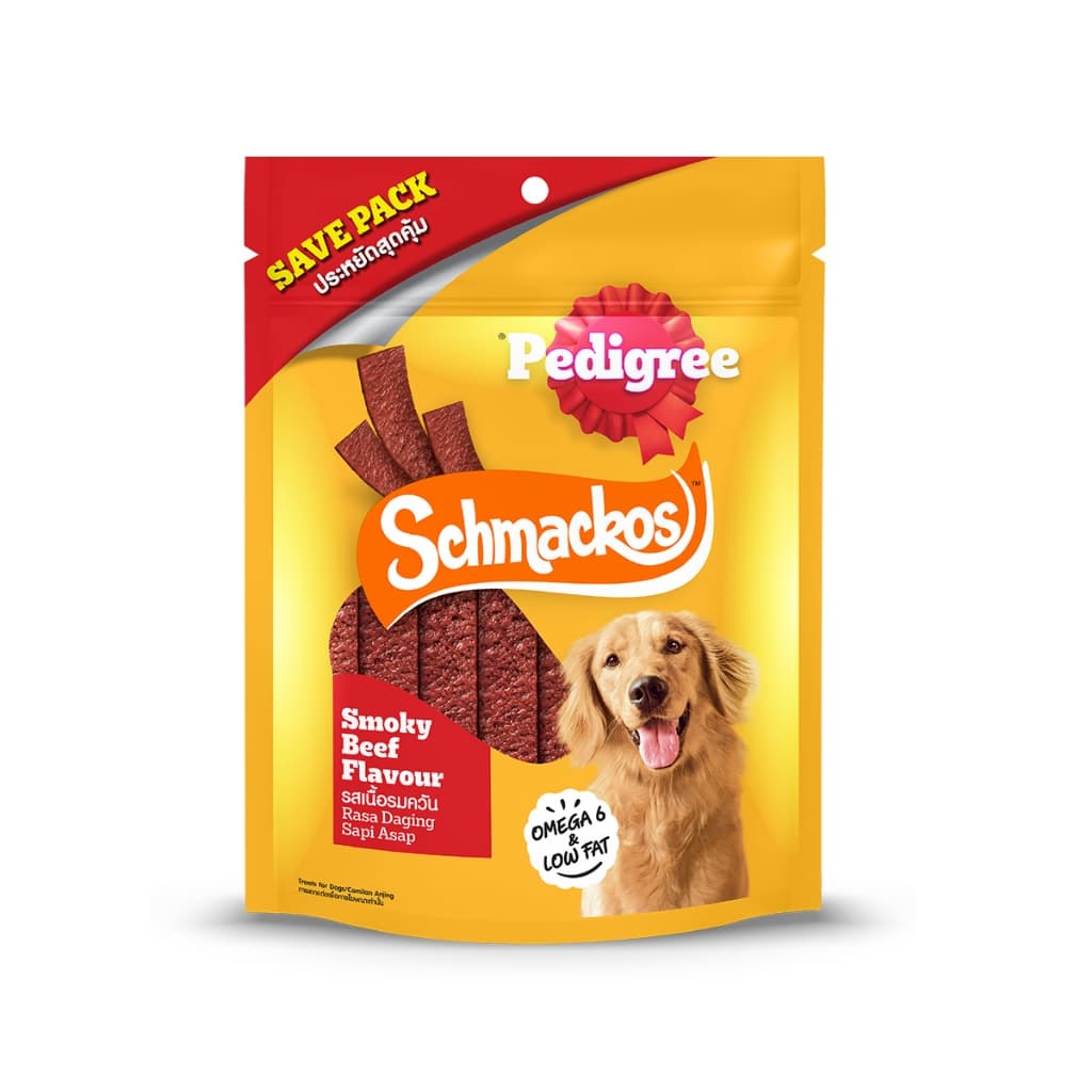 PEDIGREE SCHMACKOS เพดดิกรี ขนมสุนัข ชแม้กโก้ รสตับย่าง/เนื้อรมควัน 300ก. รูปที่ 9