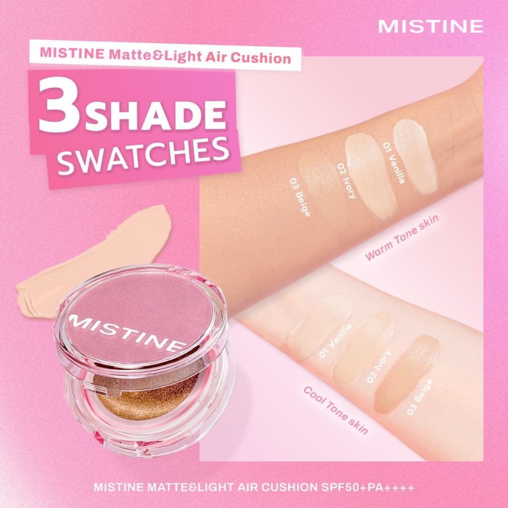 MISTINE MATTE & LIGHT AIR CUSHION SPF50+ PA++++ 12 กรัม คุชชั่นเนื้อ Semi-Matte รูปที่ 3