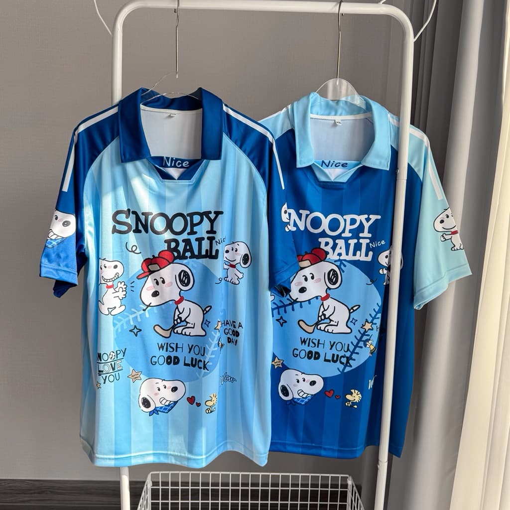 เสื้อยืดโอเวอร์ไซส์ Jersey ลายสนูปปี้ QL รูปที่ 1