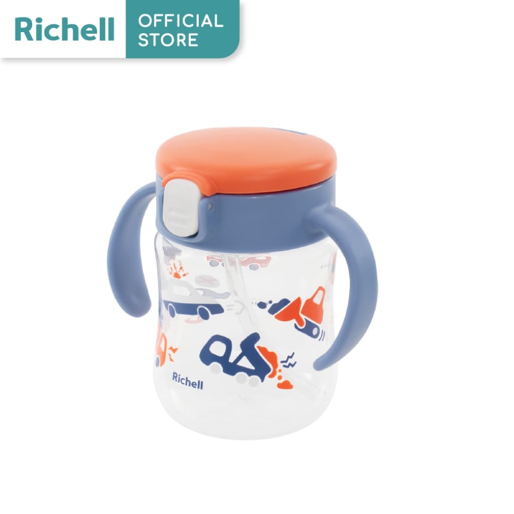 Richell MUGOOD! strawcup ลายใหม่ แก้วหัดดื่มกันสำลัก คว่ำไม่หก ตกไม่แตก ขนาด 200ml รูปที่ 5