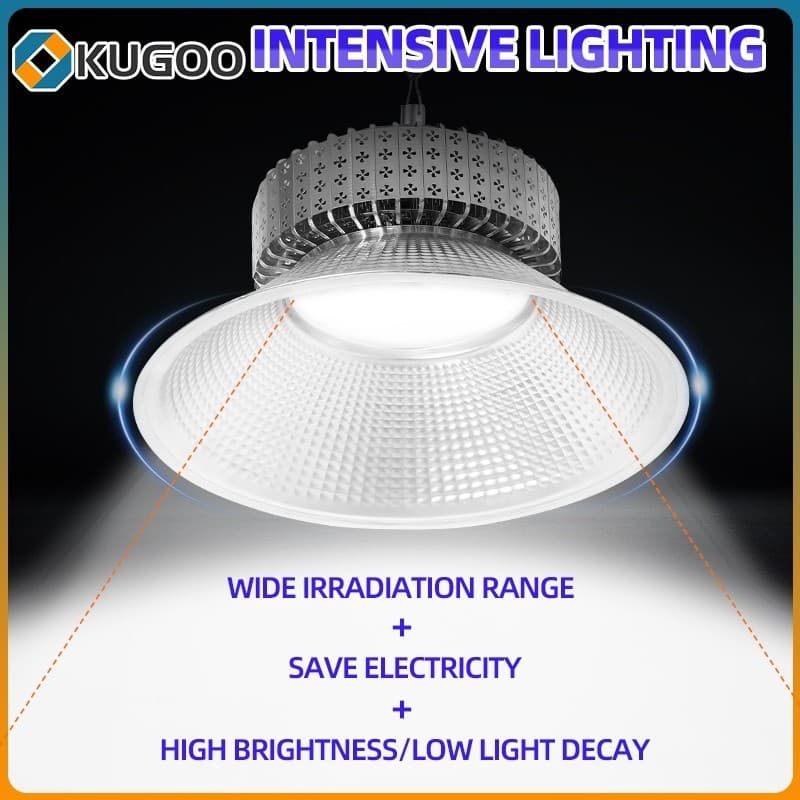 KUGOO โคมไฟไฮเบย์ LED High Bay Light โรงงาน ลานจอดรถ ในบริษัท สนามกีฬาและพื้นกลางแจ โกดัง ติดเพดาน รูปที่ 6