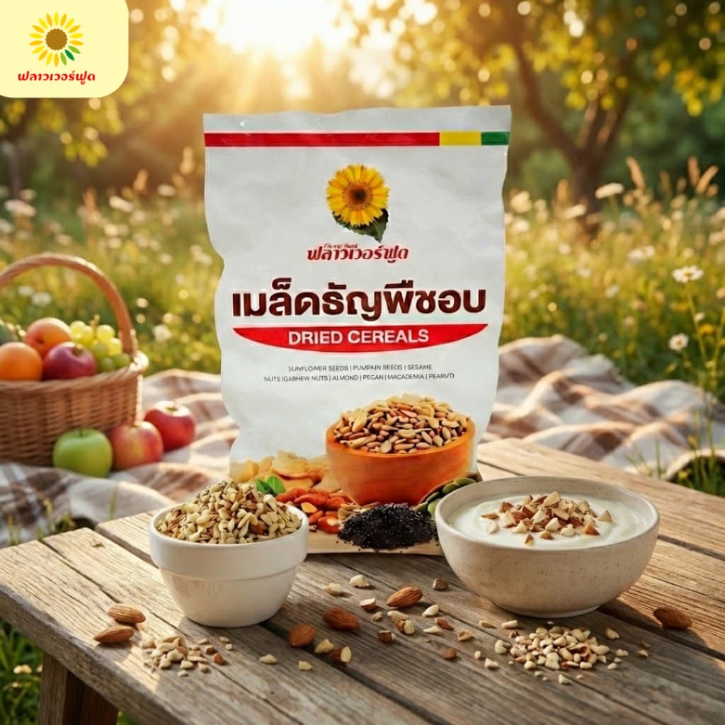 อัลมอนด์สับอบ บรรจุ 1,000 กรัม Roasted Almond Chopped 1,000 g. รูปที่ 7
