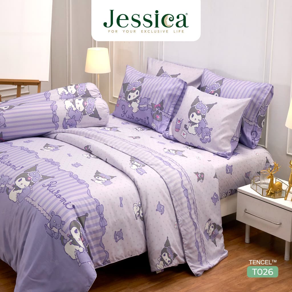 Jessica Tencel Kuromi T026 คุโรมิ เจสสิก้า ลายลิขสิทธิ์แท้ Sanrio ชุดเครื่องนอน ผ้าปูที่นอน ผ้านวม ผ้าห่ม รูปที่ 3