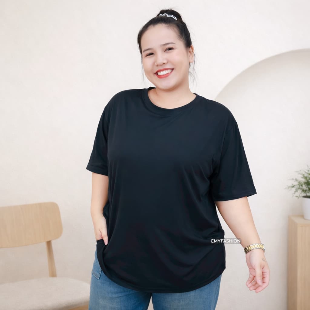 เสื้อยืด ทรงโอเวอร์ไซส์ เสื้อคอกลม แขนสั้น สีพื้น ผ้าคอตตอนผสม เนื้อผ้านิ่ม ระบายอากาศได้ดี ทรงสวย แมทช์ง่าย tb835# รูปที่ 9