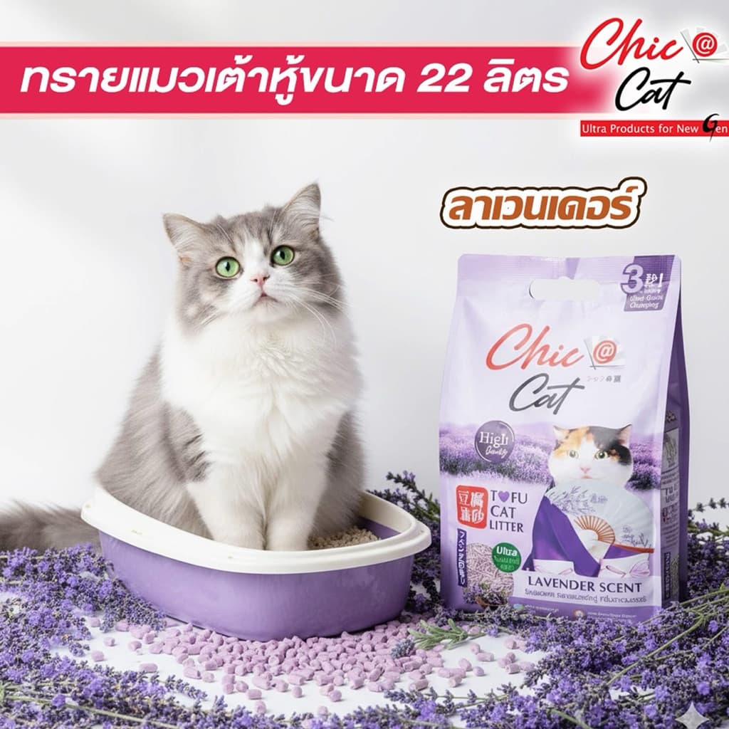 Chic@Cat ชิคแคท 22ลิตร Tofu cat Litter ทรายแมวเต้าหู้ รูปที่ 7