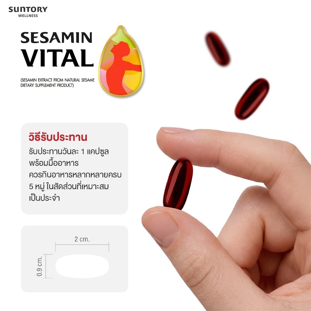 Vistra Sesamin Vital (Sesamin Extract from Natural Sesame Dietary Supplement Product)​ 30 Caps รูปที่ 8