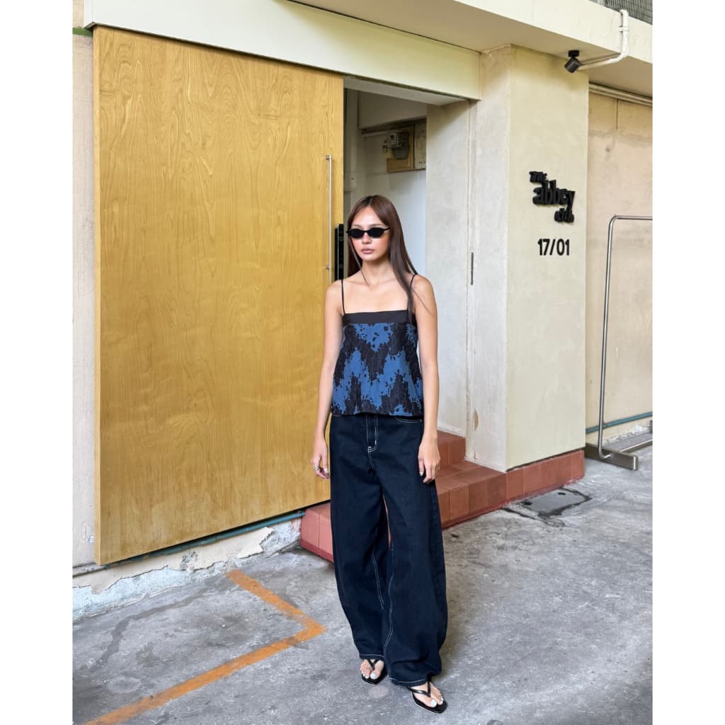BXB - 68 Barrel Denim กางเกงยีนส์ทรงบาเลล สีพื้น l รูปที่ 2