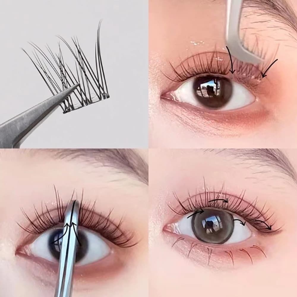 ขนตาปลอม 3d ไม่ต้องใช้กาว เป็นธรรมชาติ ติดทนนาน มีกาวในตัว ใส่สบาย ขยายตา 60/100/120ช่อ 10แถว/กล่อง ใช้ซ้ำได้ EYELASHES รูปที่ 6