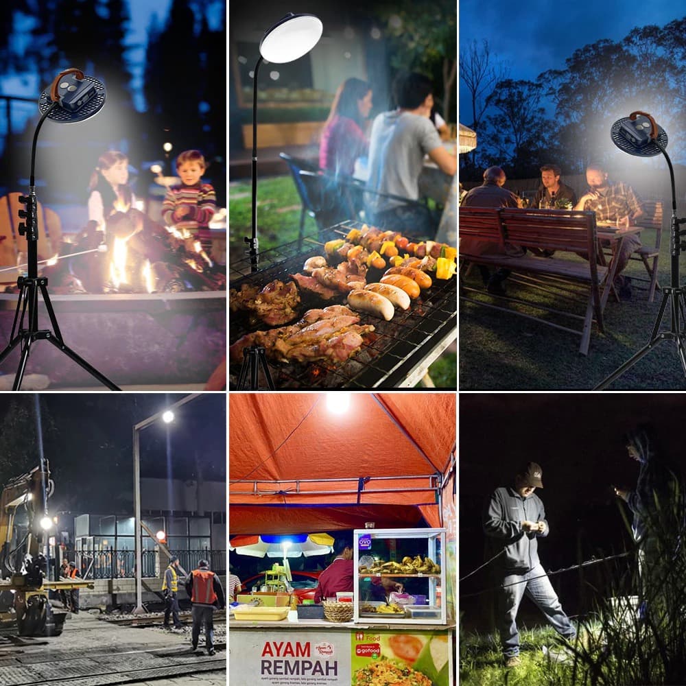 Alisa ไฟโซล่าเซลล์ UFO 30000W สปอตไลท์พกพาโซล่าเซลล์USB ไฟฉุกเฉินในบ้านกันน้ำ สว่างมาก ไฟไฟพกพาอเนกประสง รูปที่ 6