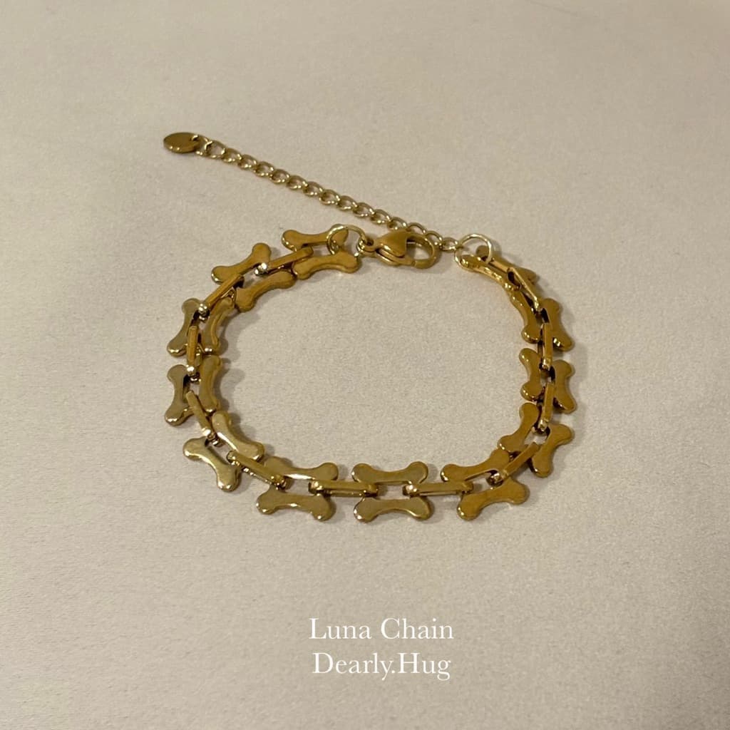 Dearly.Hug- Gold Braclet สีทอง สร้อยข้อมือสแตนเลส รูปที่ 7