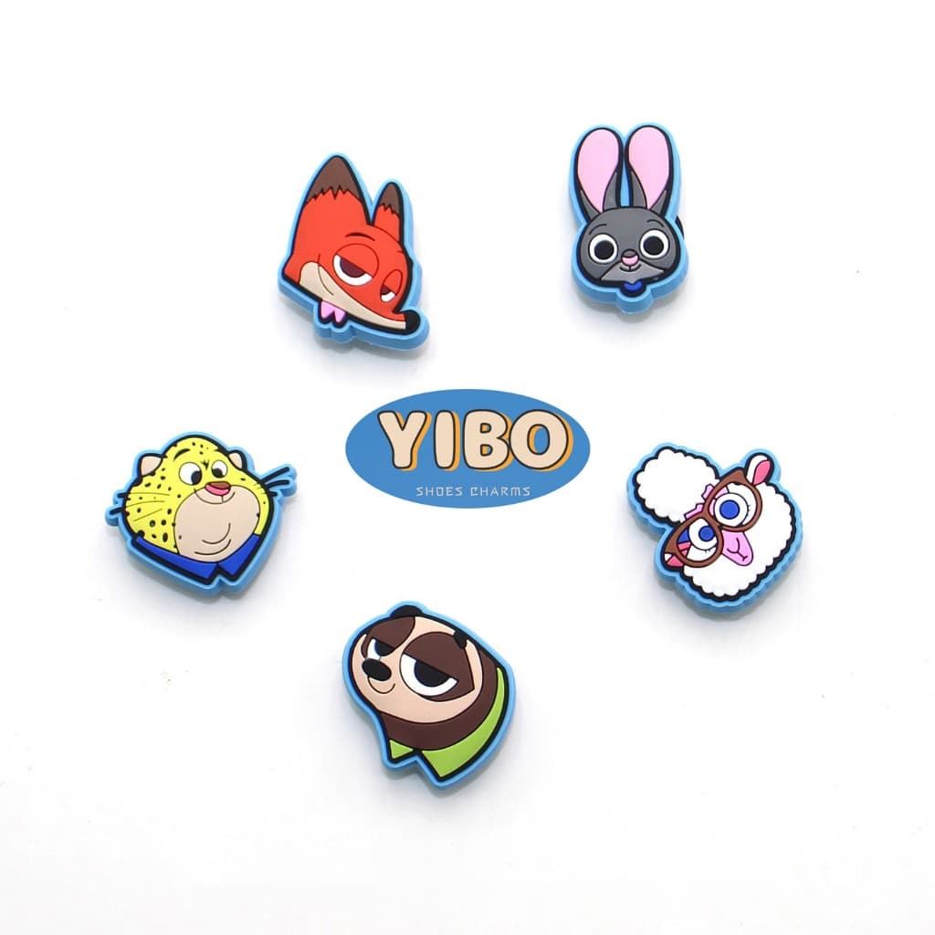 YIBO charms ตัวติดรองเท้าแตะ การ์ตูน Zootopia 3D น่ารักสุดปัง พร้อมชุดบัวล็อคโลหะ ตกแต่งง่าย ไม่หลุด รูปที่ 3