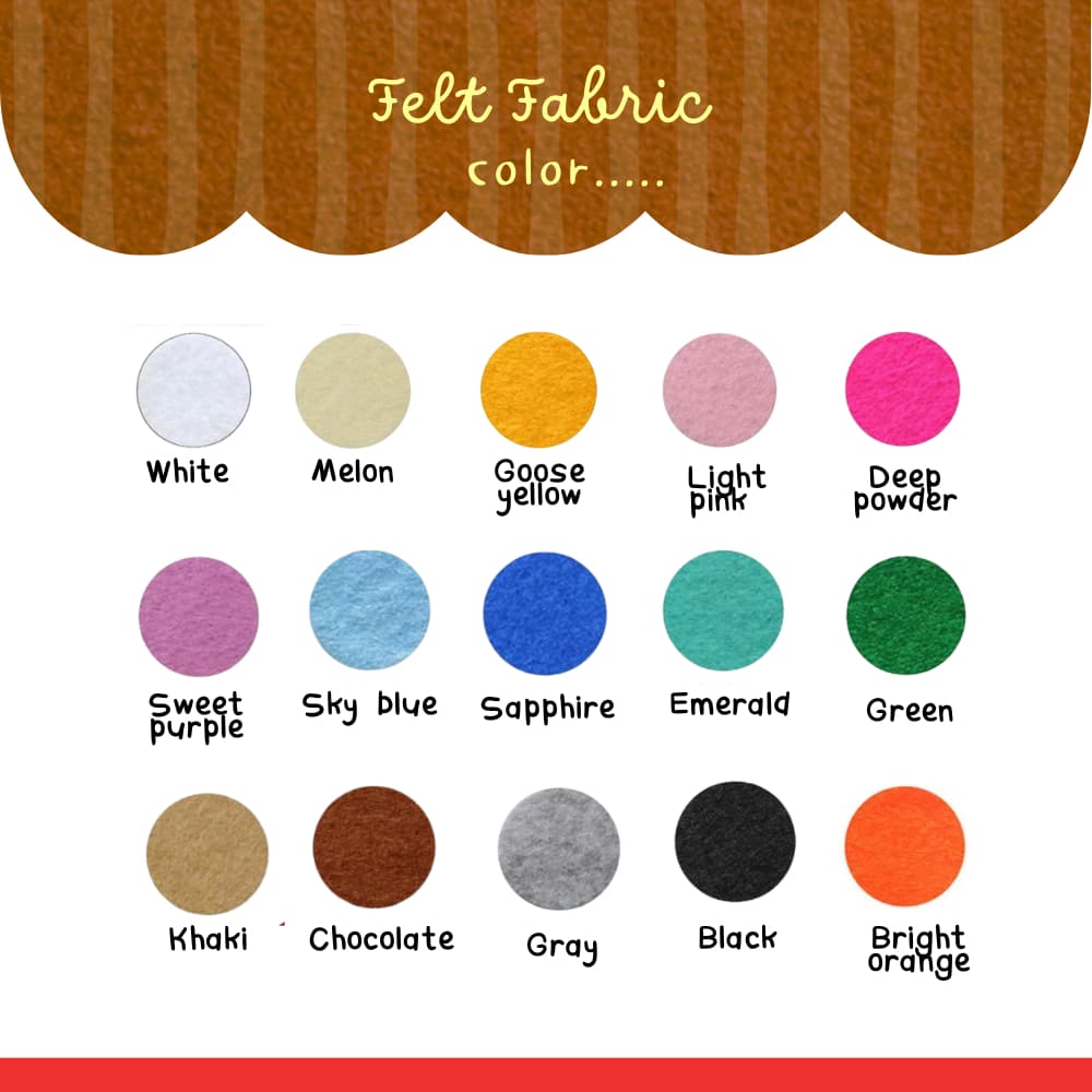 ผ้าสักหลาดแบบนิ่ม Felt Fabric สำหรับปิดด้านหลังงานปักPunch needle รูปที่ 2