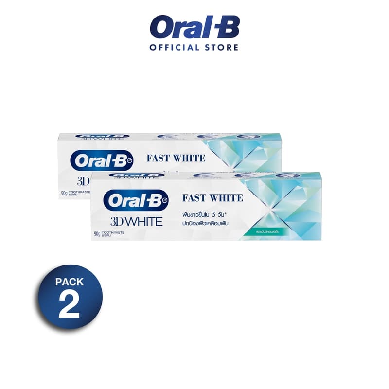 Oral-B ออรัล-บี ยาสีฟัน ทรีดีไวท์ สูตรลมหายใจหอมสดชื่น ขนาด 90 กรัม Oral-B 3D White Luxe Toothpaste 90g รูปที่ 2