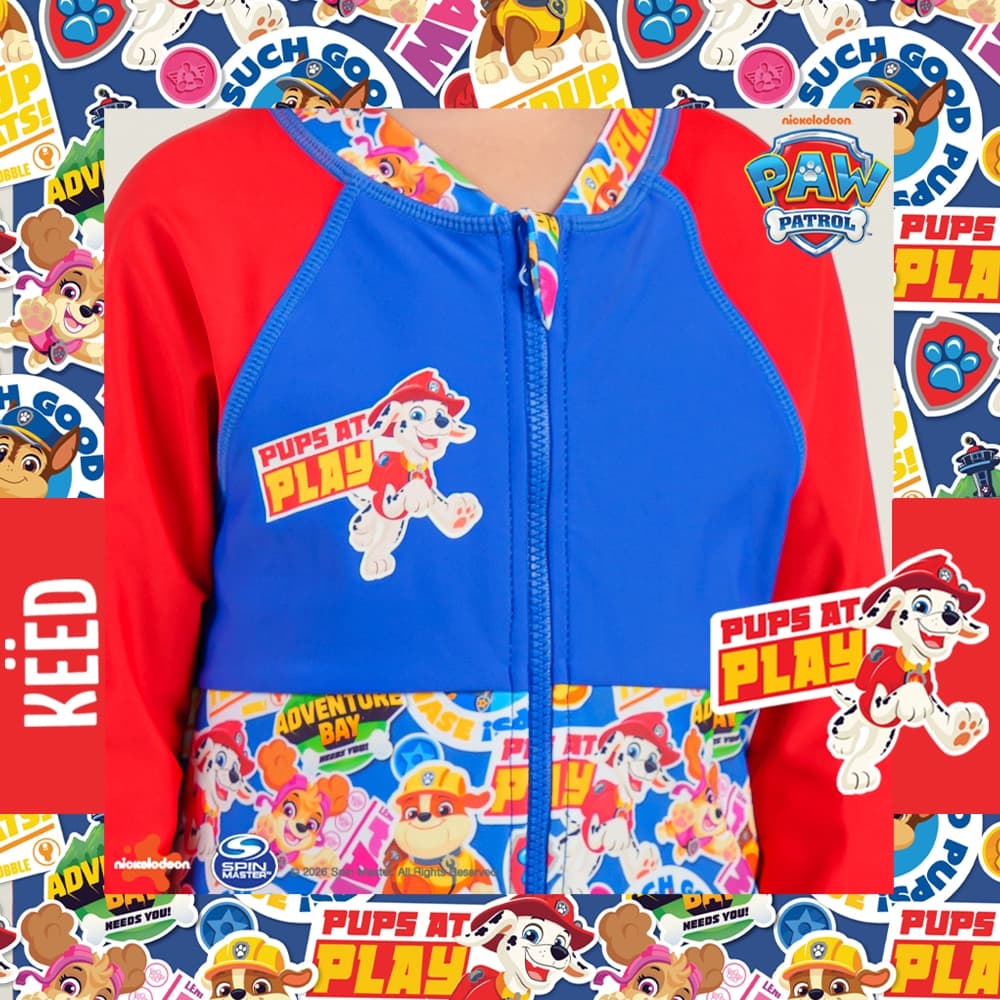 NEW KEED X Paw Patrol Collection ชุดว่ายน้ำเด็กผู้ชาย สีแดงน้ำเงิน กัน UV50+ รูปที่ 6