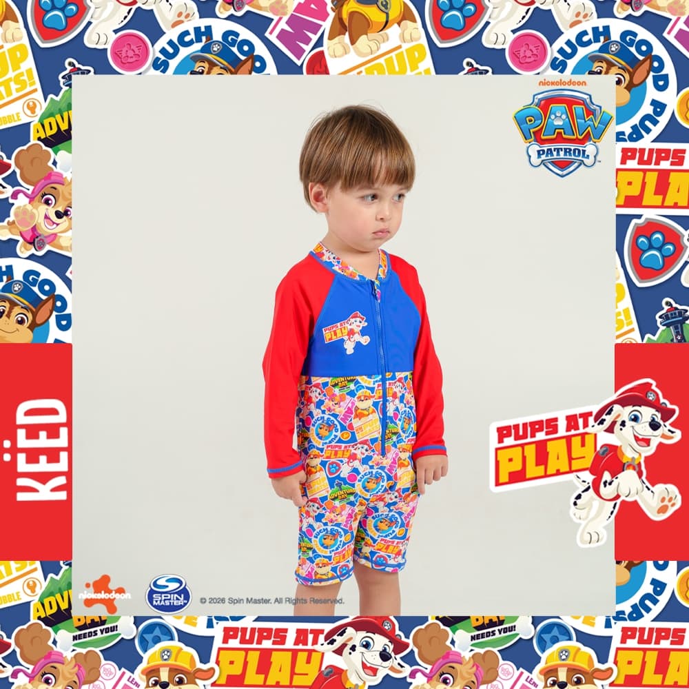 NEW KEED X Paw Patrol Collection ชุดว่ายน้ำเด็กผู้ชาย สีแดงน้ำเงิน กัน UV50+ รูปที่ 5