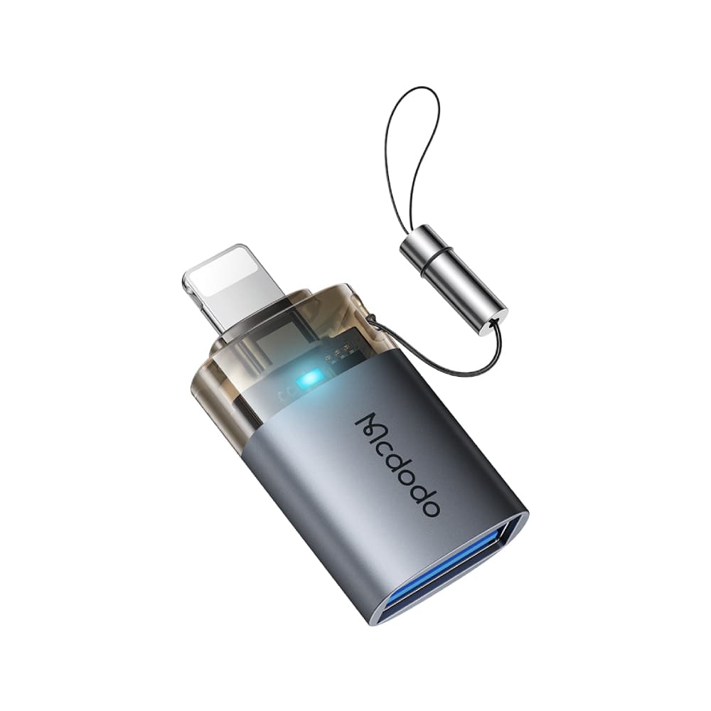 ตัวแปลง MCDODO USB-A to Lightning 480Mbps Transfer Adapter with Indicator Lights and Lanyard Gray by Banana IT รูปที่ 2