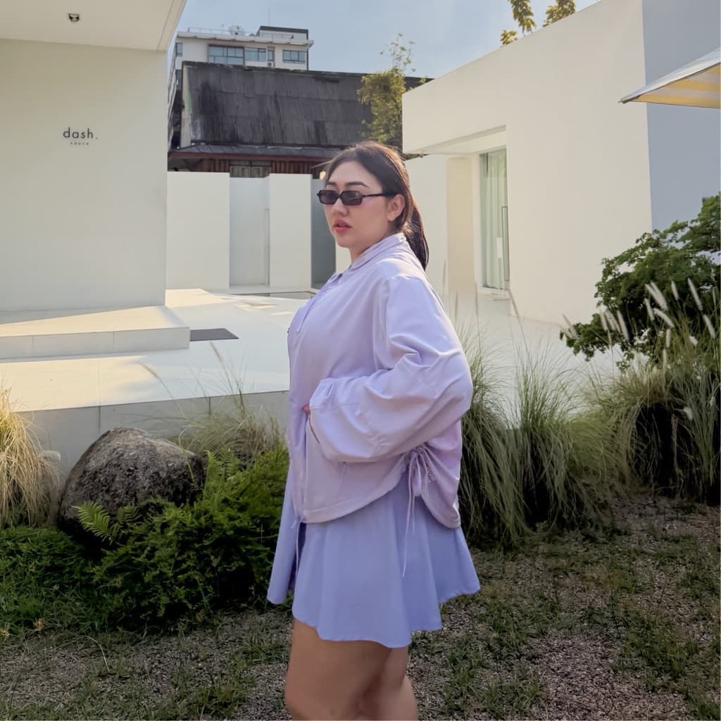 Lady M | WINDBREAKER เสื้อแจ็กเกตกันแดดกันลม อกใหญ่ ทรงโอเวอร์ไซส์ ดีไซน์เท่ ใส่วิ่งออกกำลังกาย ปั่นจักรยาน เดินป่า รูปที่ 9