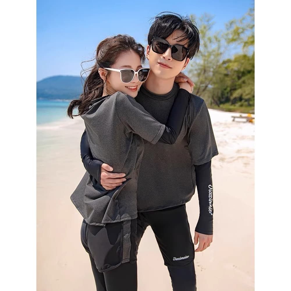 ‍HOT‍ชุดว่ายน้ำแขนยาว คู่รัก ชุดดำน้ำ ชุดว่ายน้ําคู่ กันUV ผ้าแห้งเร็ว เป็นยางยืด หลากหลายสไตล์ รูปที่ 7