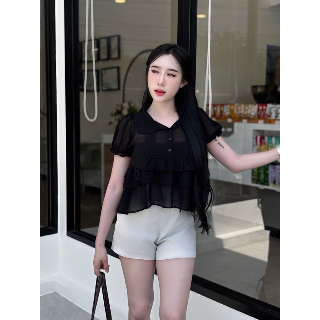 เสื้อชีฟองระบายขนมชั้น รูปที่ 5