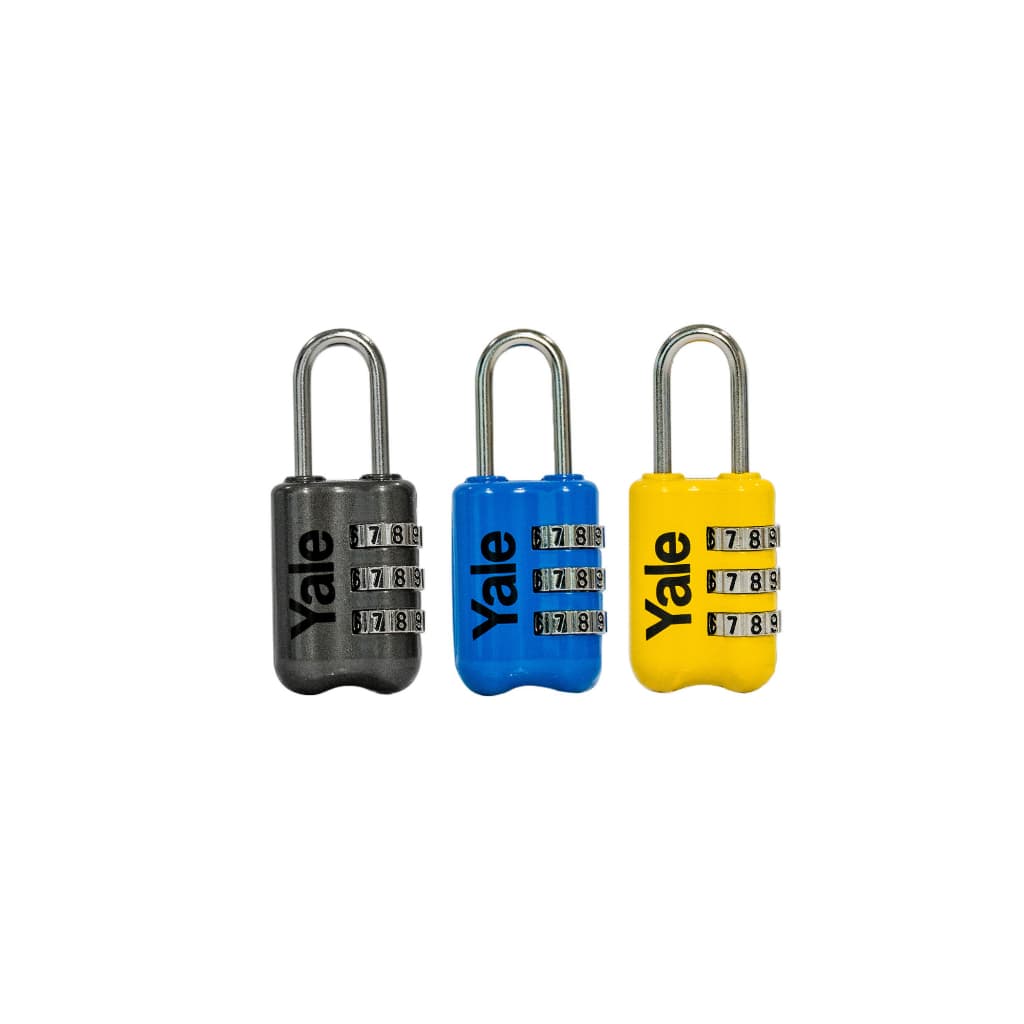 Yale รุ่น YP2 ตัวล็อคสำหรับการเดินทาง ตัวเรือนซิงค์ ห่วงสแตนเลส ขนาด 23 mm