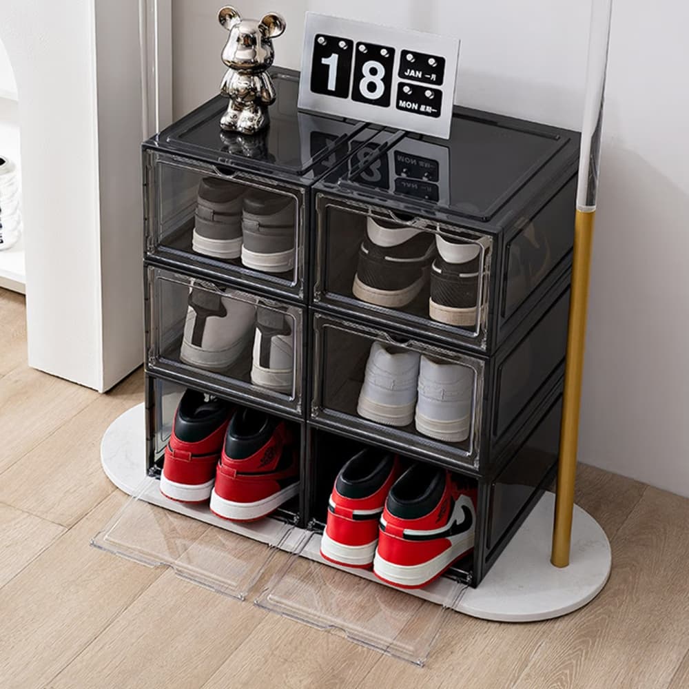 กล่องใส่รองเท้าtower boxs แบบใส ฝาเปิดฝาหน้า กล่องใส่รองเท้าลิ้นชัก วางซ้อนกันได้ รูปที่ 8