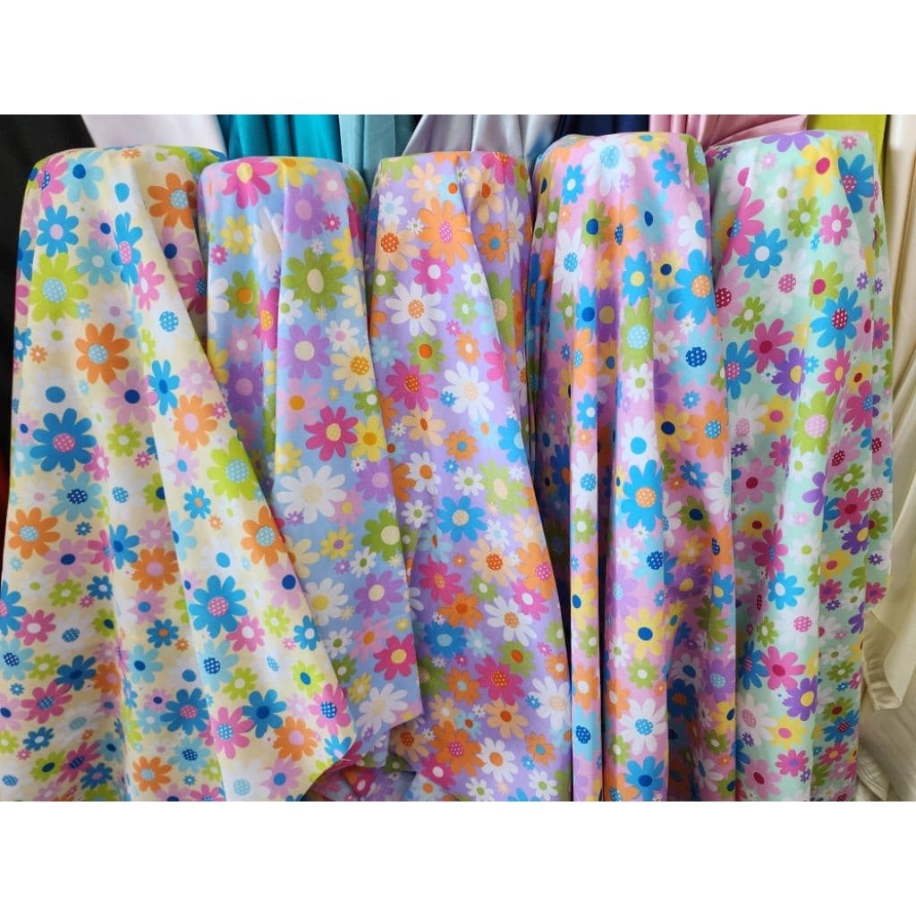 ผ้าเมตร หลา ลายดอกไม้เล็ก เดซี่ ซากุระ มินิมอล วินเทจ​ ผ้าคอตตอลผสม ถ่ายพร็อพ ฉาก ผ้าปู ปูโต๊ะ หน้ากว้าง 110-115cm รูปที่ 5