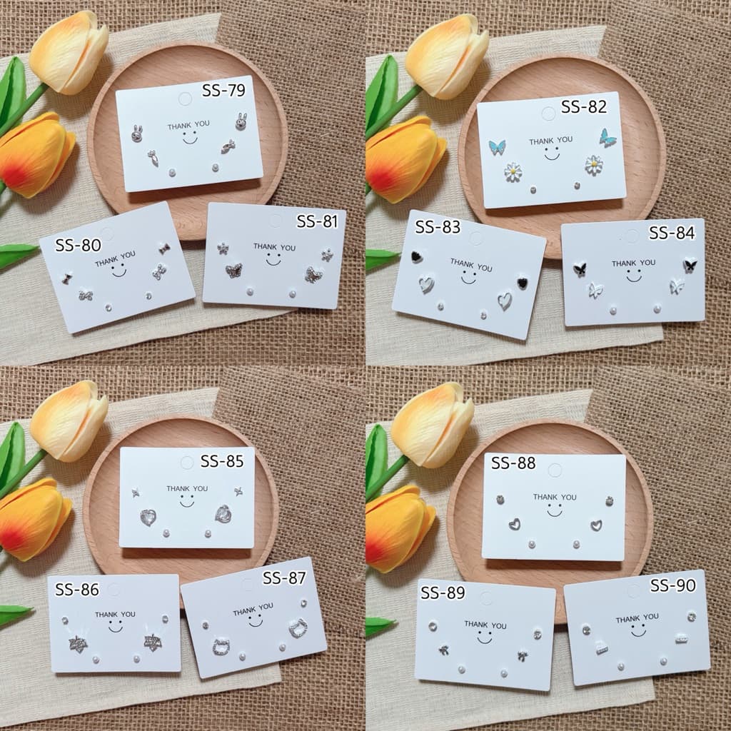 ต่างหูเซต3คู่ ต่างหูมินิมอลแบบติดหูพร้อมทั้งแป้นแบบยางทุกคู่ ราคาต่อ1เซต รูปที่ 6