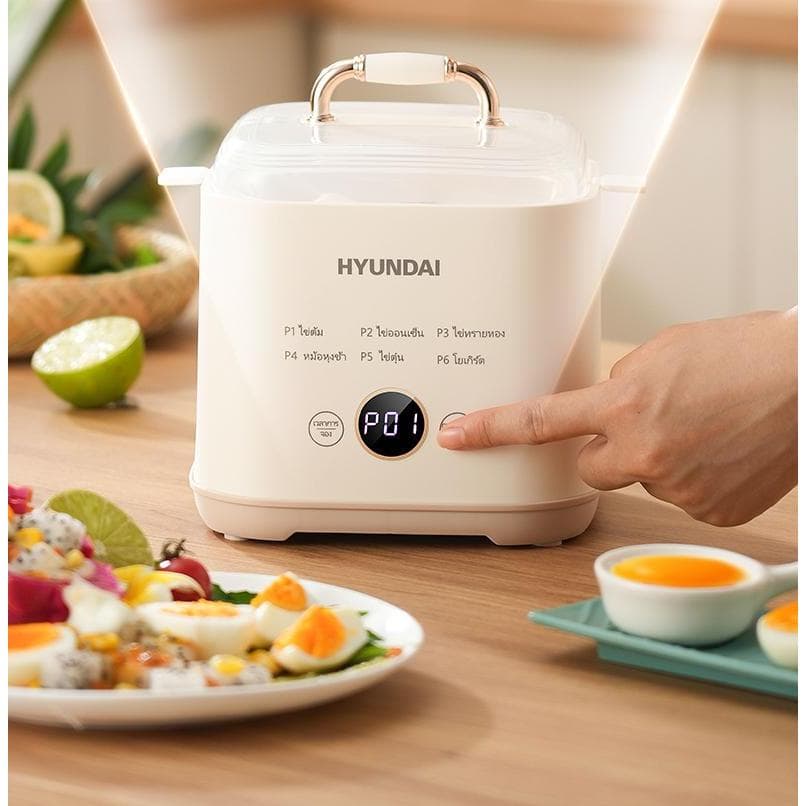 HYUNDAI เครื่องต้มไข่แบบมัลติฟังก์ชั่นอัตโนมัติ /เครื่องนึ่งไข่พร้อม 6 โหมดที่แตกต่างกัน 24 เวลาที่ตั้งไว้ล่วงหน้า รูปที่ 2