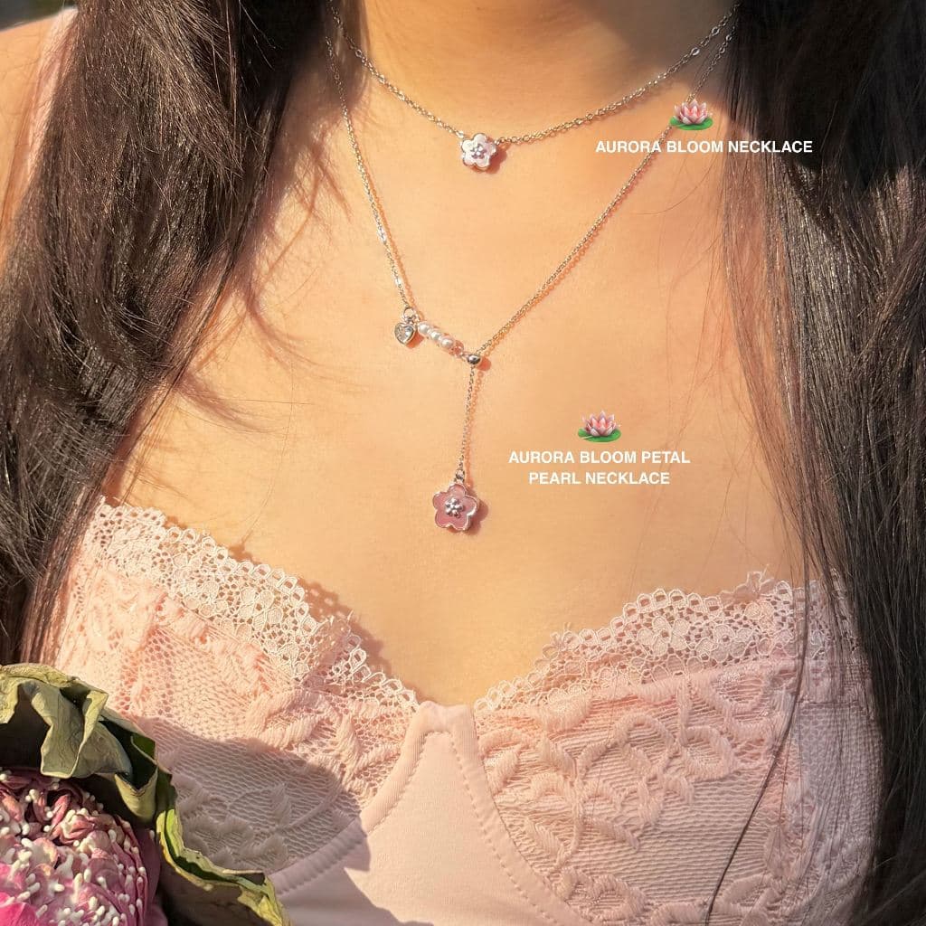 สร้อยคอ Aurora Bloom Petal Pearl Necklace วัสดุพิเศษ Mother of Pearl - The Green Box รูปที่ 6