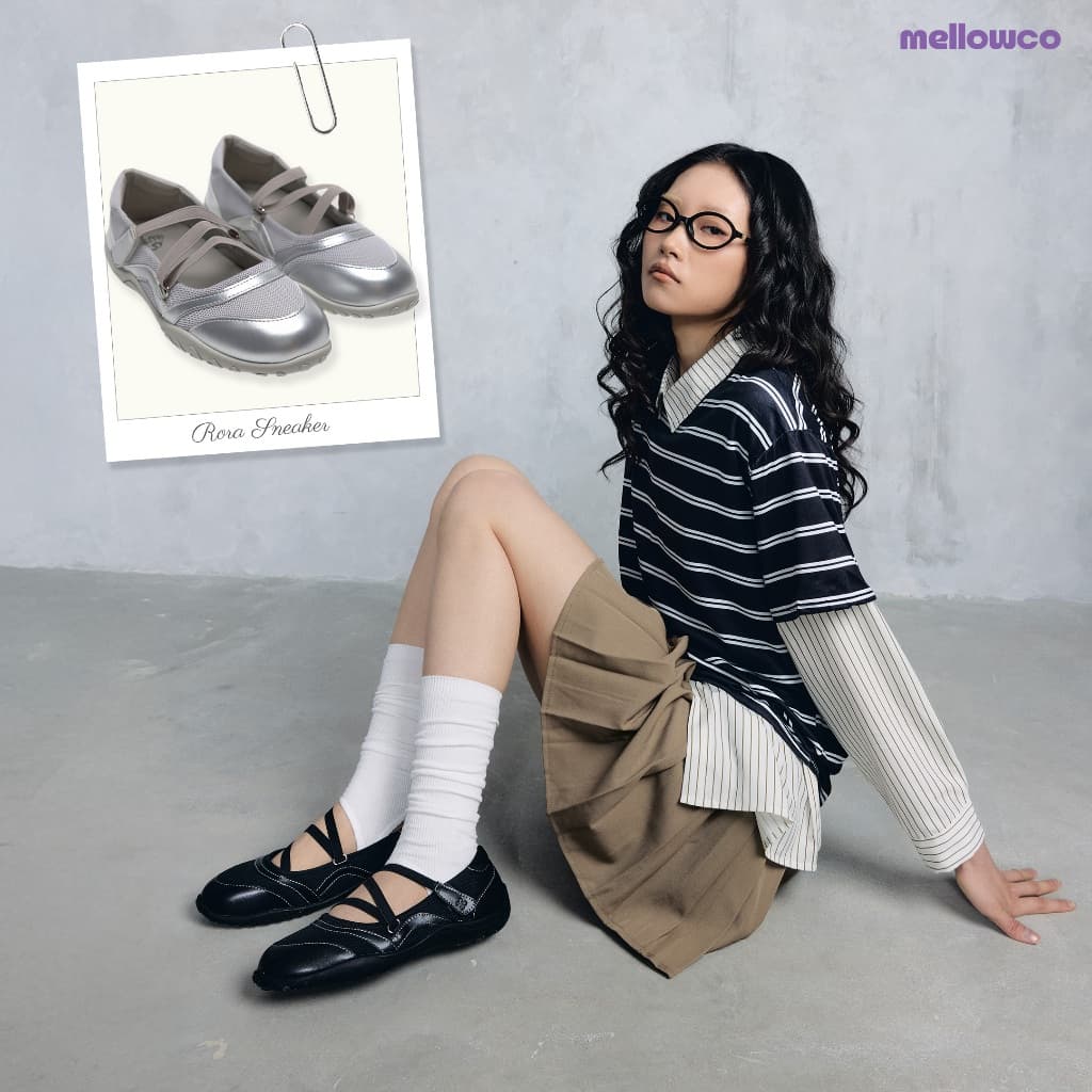 Mellowco รองเท้าผ้าใบแฟชั่น Ballet Sneaker รุ่น Rora M3-H5008