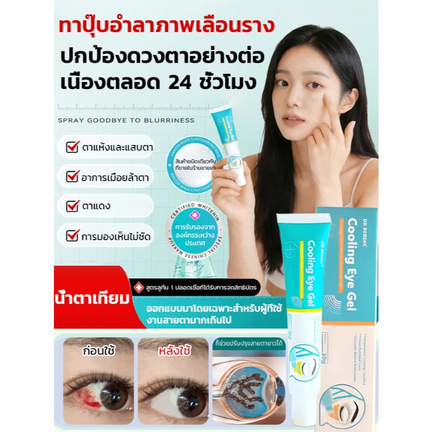 DR.RERDIA Cooling Eye Gel เซรั่มบำรุงรอบดวงตาระดับพรีเมียม บรรเทาอาการเมื่อยล้าของดวงตา ทำให้ดวงตาสดใส ม รูปที่ 1