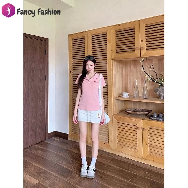 Fancy Fashion T-shirt เสื้อโปโลแขนสั้นมีดีไซน์เรียบง่ายและดูดี เหมาะสำหรับสวมใส่ในโอกาสต่างๆ รูปที่ 7