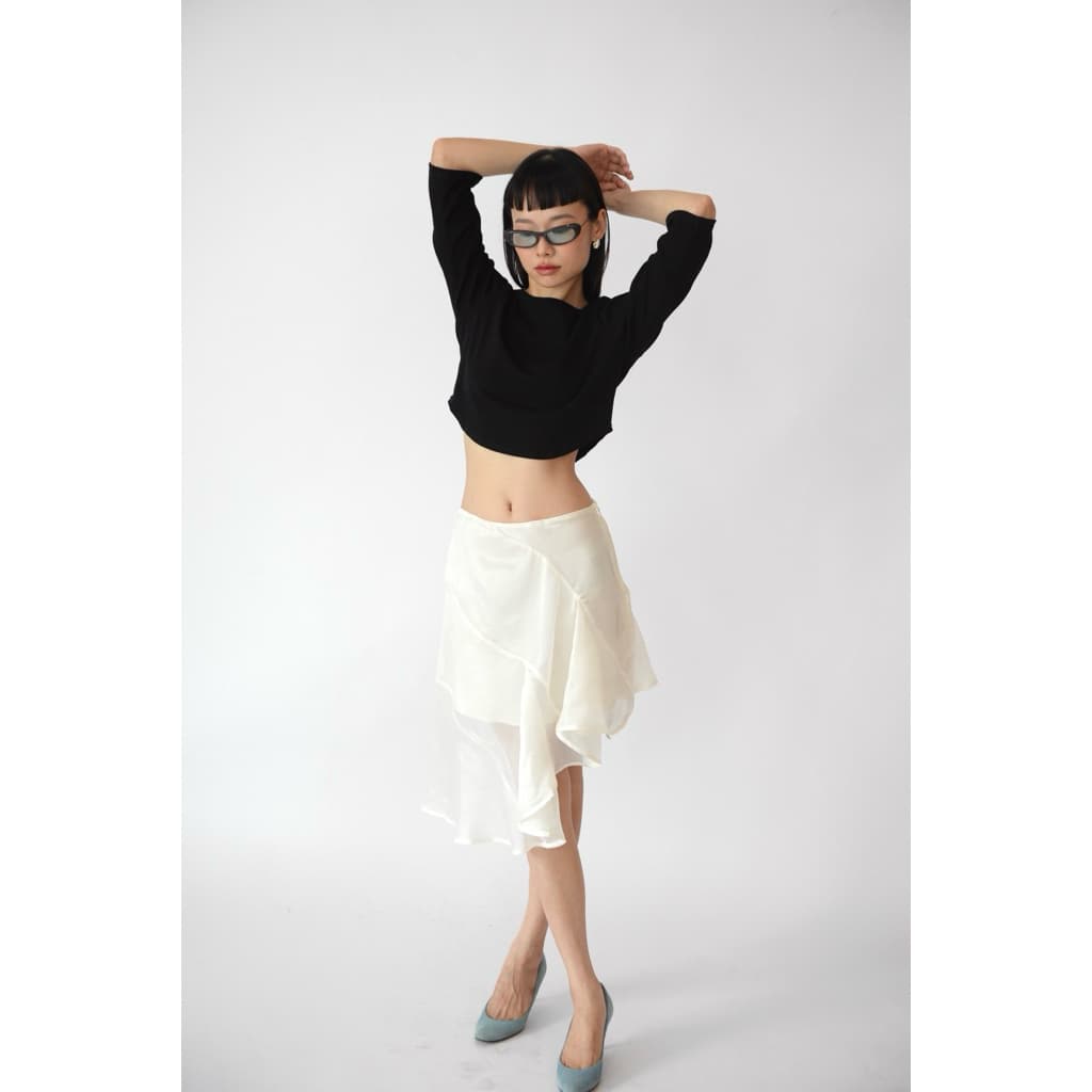 Hansel skirt - Highestjump กระโปรงจีบเฉียงซับใน แนะนำ รูปที่ 3