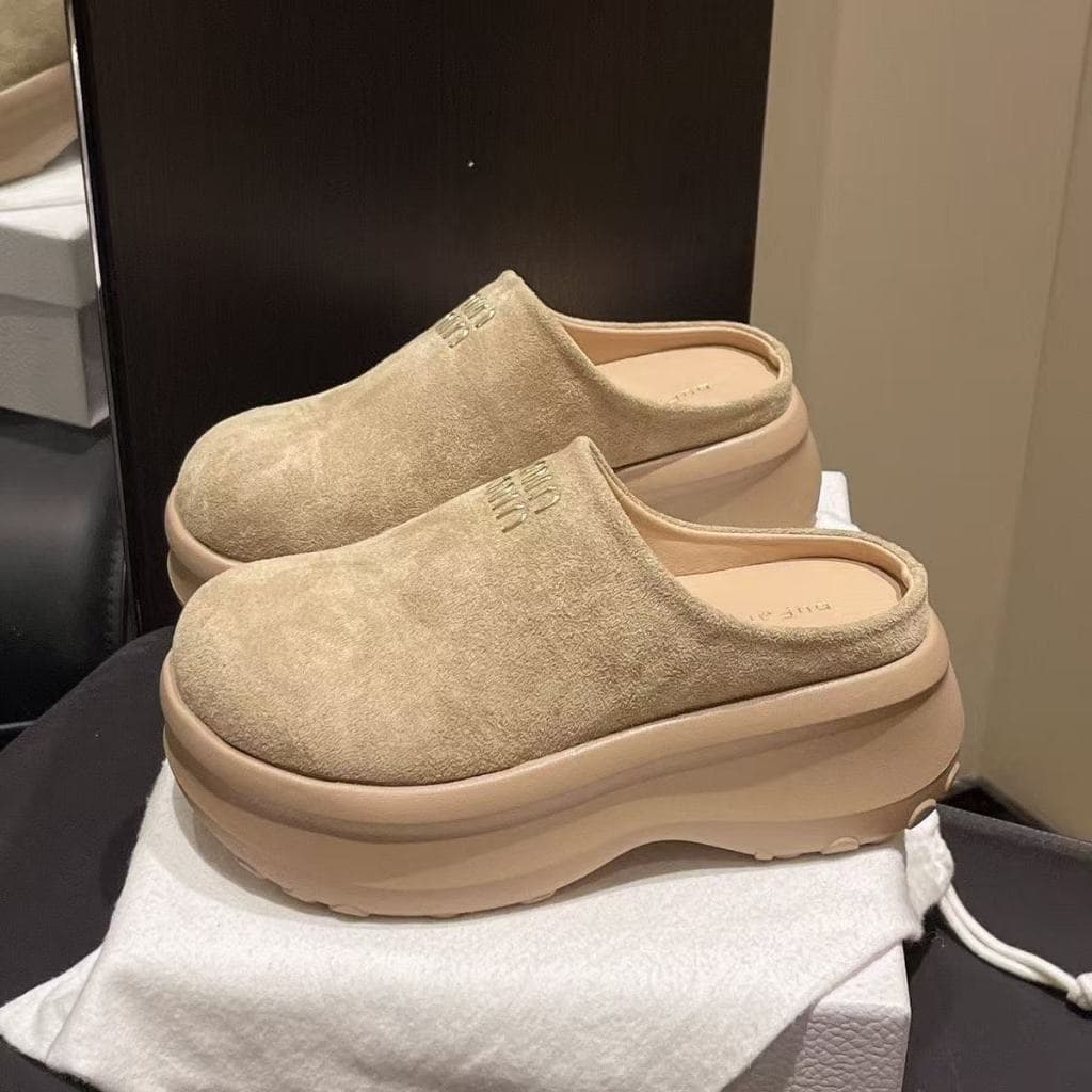รองเท้าส้นสูง Birkenstock สีแอปริคอตสำหรับผู้หญิงรุ่นใหม่ ดีไซน์แพลตฟอร์ม เหมาะกับทุกฤดูกาล สไตล์ลำลอง ช่วยเพิ่มความสูง รูปที่ 8