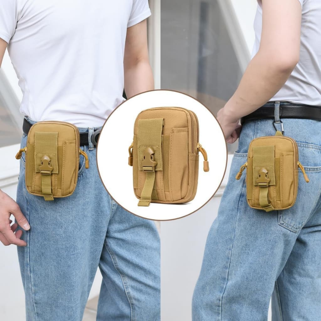 SB กระเป๋าร้อยเข็มขัด สีดำ ผ้าไนล่อน กระเป๋าใส่โทรศัพท์ สไตล์แทคติคอล ทหาร แคมป์ปิ้ง เดินป่า รูปที่ 5