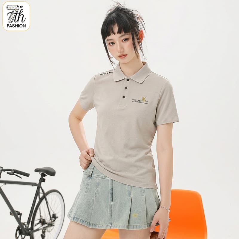 Women's Polo T-Shirt Casual Feel M-3XL Plus Size สตรีเสื้อโปโลคุณภาพสูง ระบายอากาศดี ใส่สบายทั้งวัน รูปที่ 5