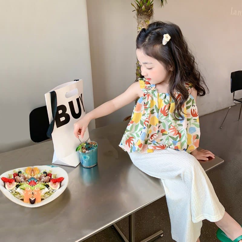 PRINCESS KESLI ชุดแฟชั่นชุดเซ็ตเด็ก เสื้อแขนกุด+กางเกง ผ้านิ่ม ใส่สบาย สไตล์เกาหลี 1-9 ปี รูปที่ 1