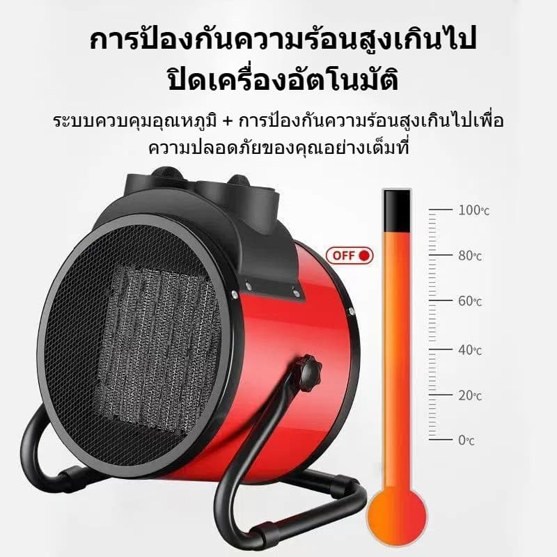 TH HOT DEAL YANGZI เครื่องทำความร้อน 2000W พัดลมไอร้อนอุตสาหกรรม ปรับอุณหภูมิได้ ฮีตเตอร์อบผ้า TZR รูปที่ 4