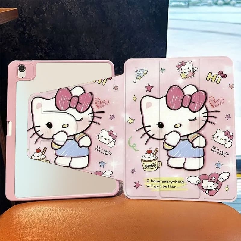 ออกให้ 24 ชมเคสไอแพด การหมุน 360° Hellokitty Gen12 Air7 11 Air8 11 Pro12.9 Gen11 น่ารัก เคสipad รูปที่ 9