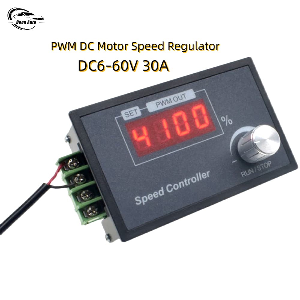 PWM DC Motor Controller 6-60V 30A หน้าจอดิจิตอล ปุ่ม Encoder ปรับความเร็วมอเตอร์ ตั้งค่า รองรับ 12V 24V 36V 48V รูปที่ 1