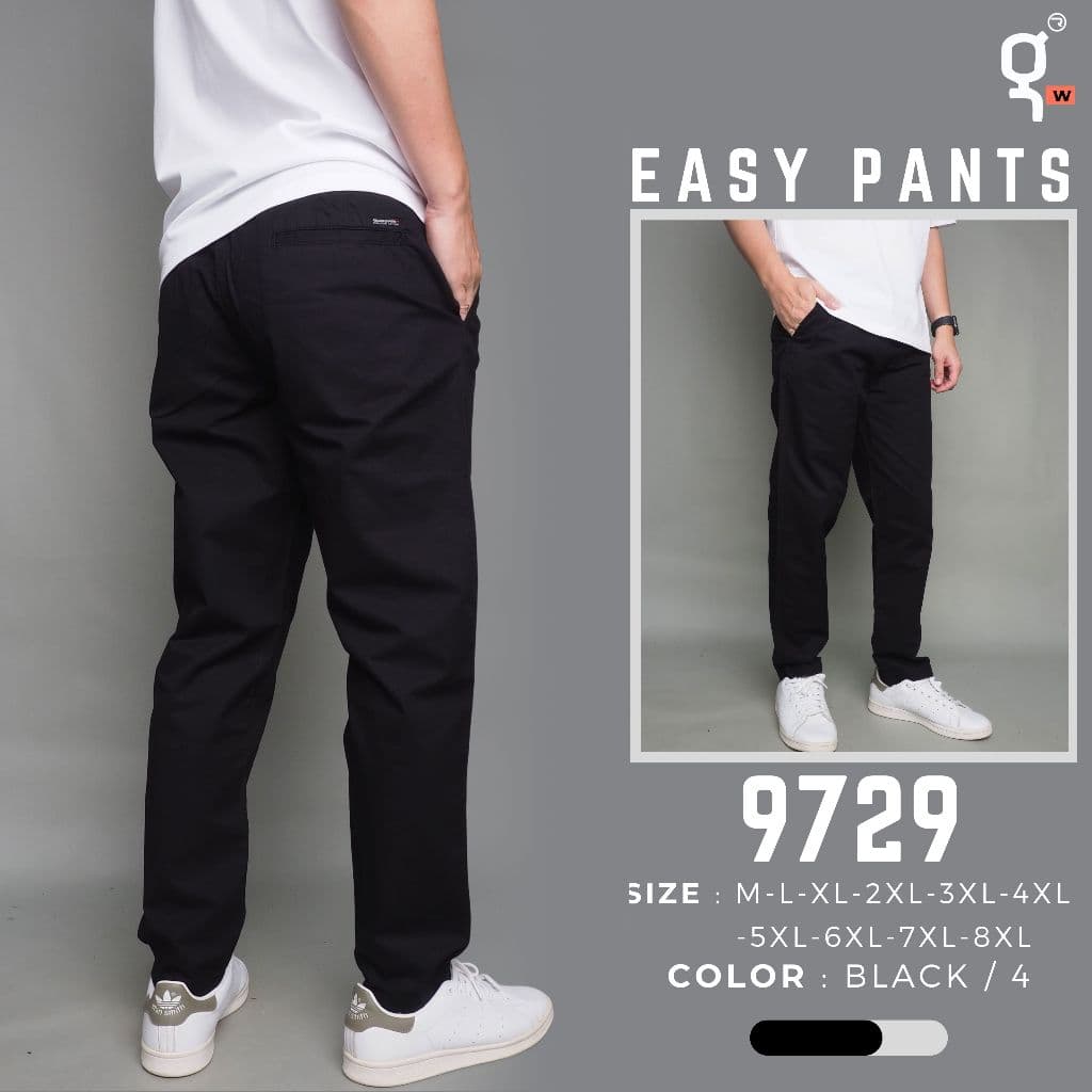 GOODWIN - 9729 EASY PANTS กางเกงขายาว ผู้ชาย ผ้าคอตต้อน100% เอวยืดมีเชือกผูก รูปที่ 5