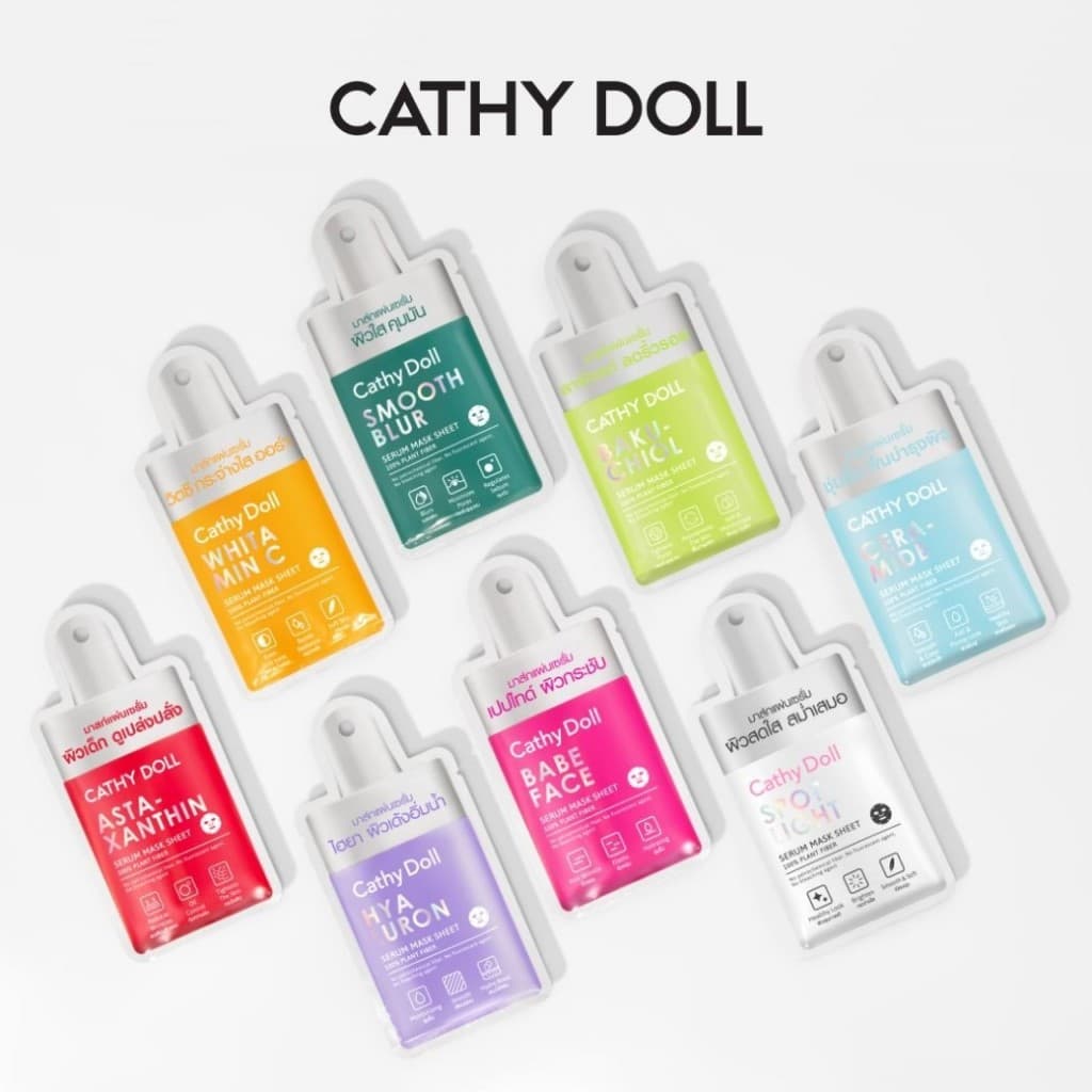แผ่นมาส์ก เคที่ดอลล์ เซรั่ม มาสก์ ชีท บำรุงผิวหน้า Cathy Doll Serum Mask Sheet 20 g รูปที่ 2