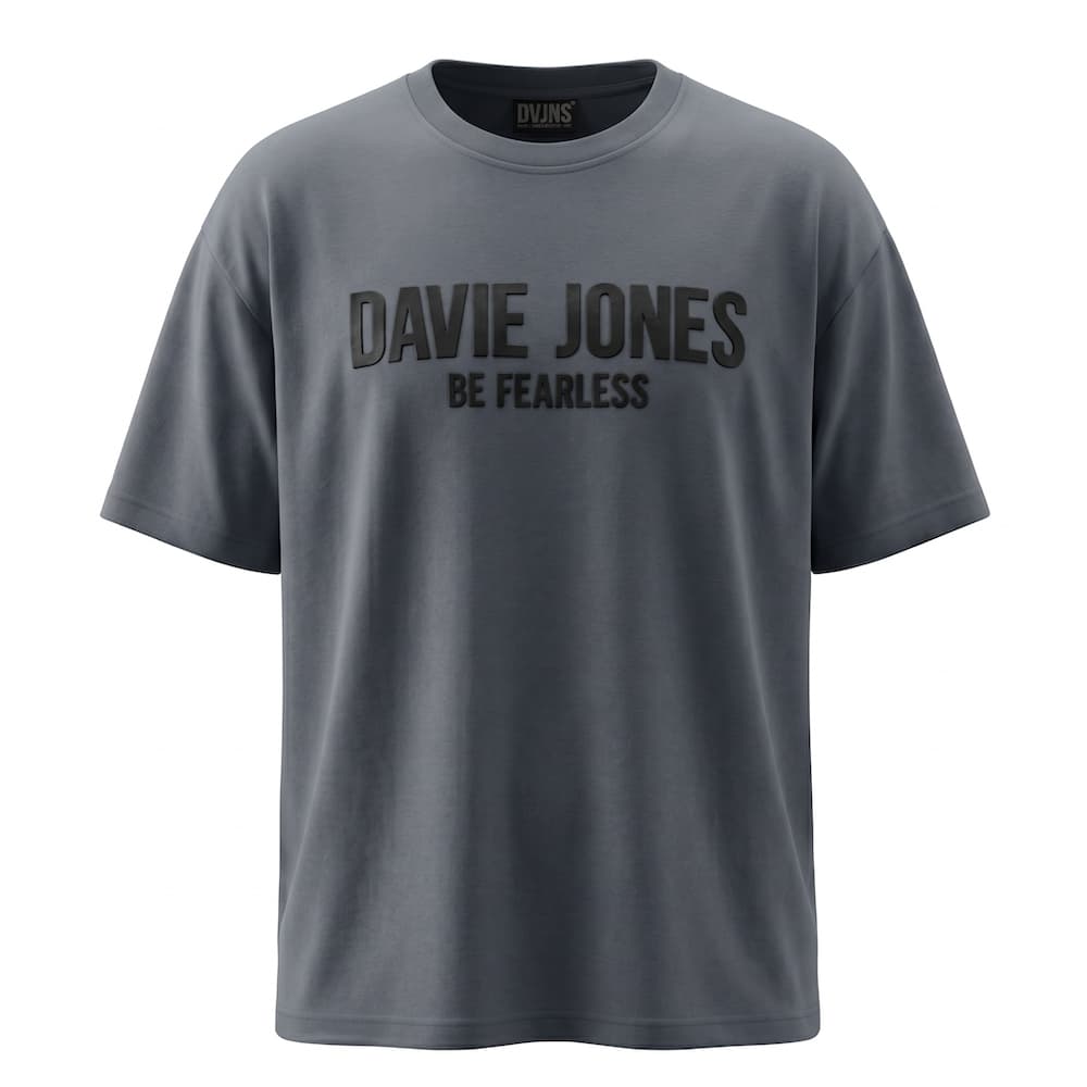 DAVIE JONES เสื้อยืดผู้ชาย Logo Oversized Fit T-Shirt สีเทา ส้ม น้ำตาล เหลือง ครีม LG0165 รูปที่ 2
