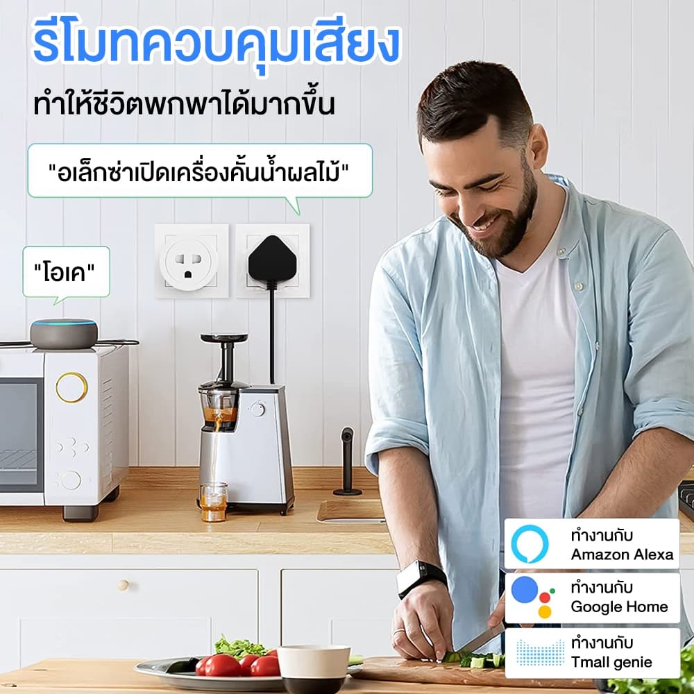 ปลั๊กอัจฉริยะ WiFi 16A/20A Smart Plug วัดพลังงาน วัดค่าไฟ ตั้งเวลา ควบคุมผ่านแอป รองรับ Alexa Google รูปที่ 3