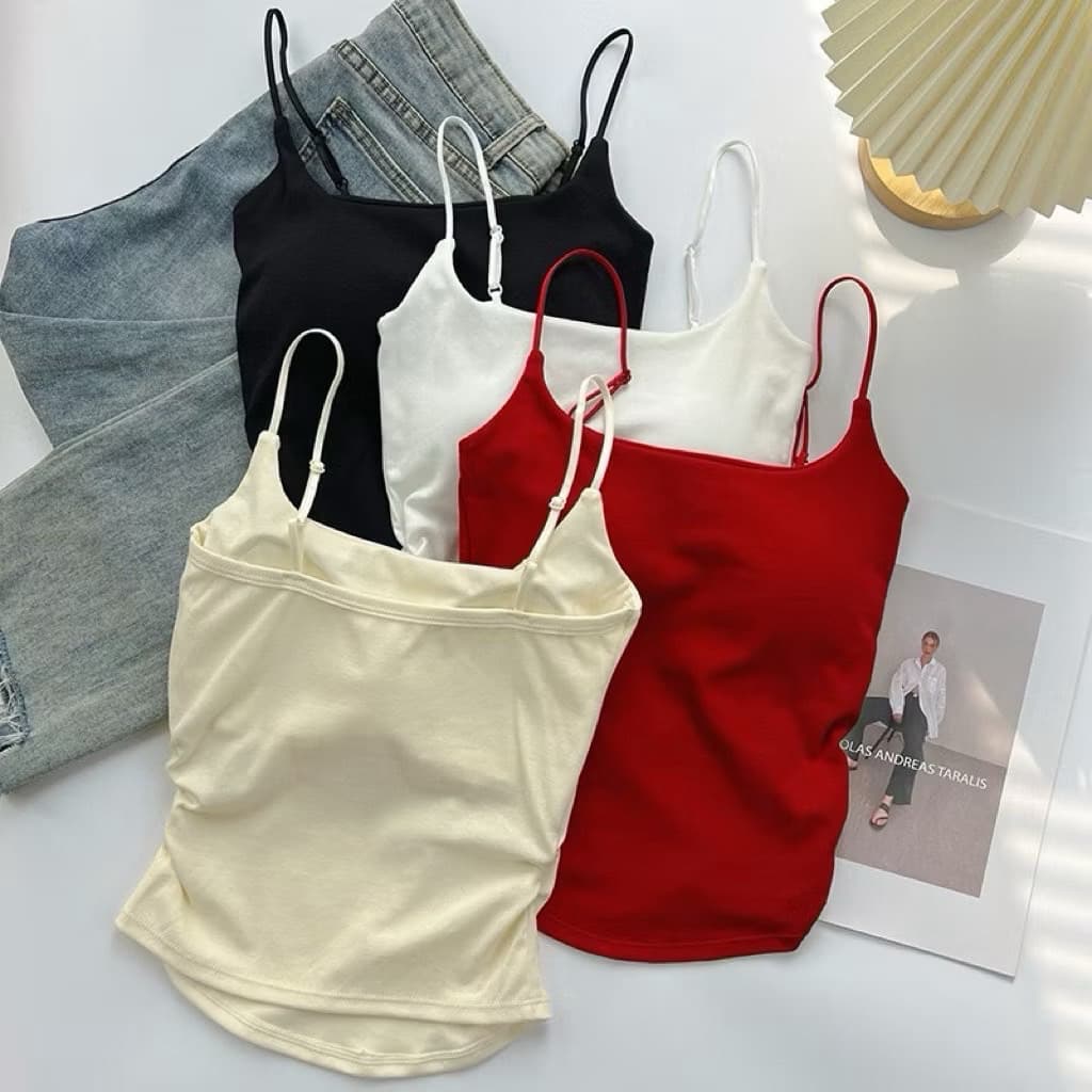 #45 -1เสื้อสายเดี่ยว ตัวยาว มีฟองน้ำ เย็บติด ฟรีไซต์ 32-38ab สีสวย ไร้ขอบ ใส่สบาย เสื้อ ผู้หญิง รูปที่ 3