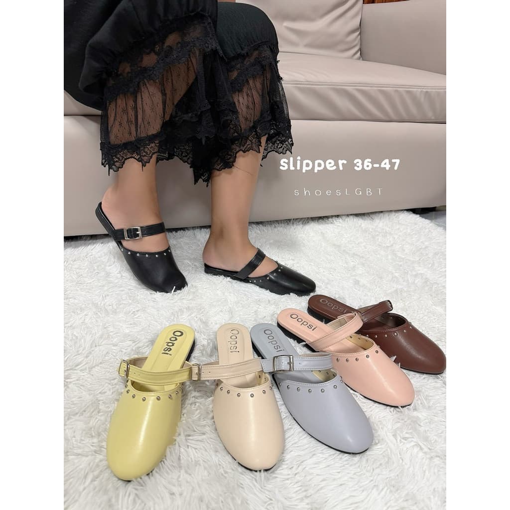 รองเท้าเปิดส้น Slipper รุ่น k-568 ส้น 1 นิ้ว เข็มขัดปรับระดับได้ รูปที่ 1