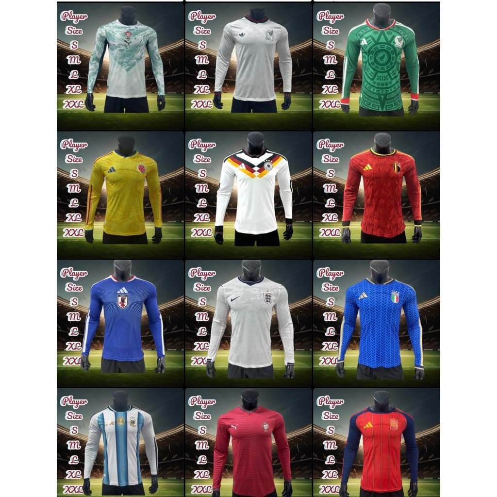 Playerเสื้อกีฬาแขนยาวเกรดเพลเยอร์มีแค่เสื้อไม่มีกางเกง รูปที่ 1